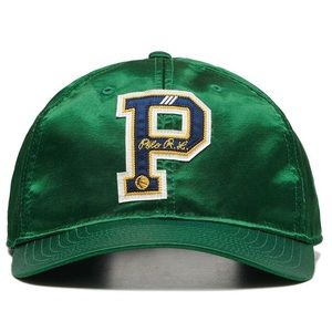 Polo Ralph Lauren Baseball Cap Hat Satin Green Varsity P